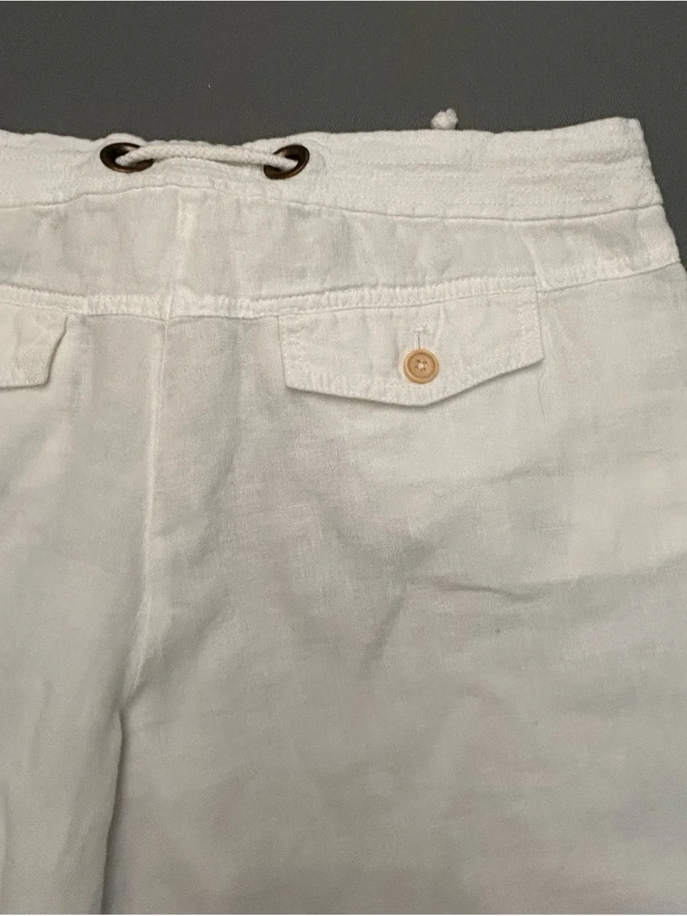 J. Crew White Linen Drawstring‎ Classic Preppy Bermuda Shorts